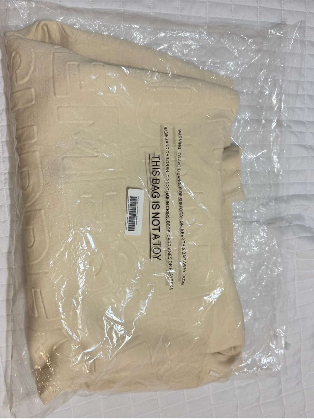 Supreme Cream Embossed Hoodie